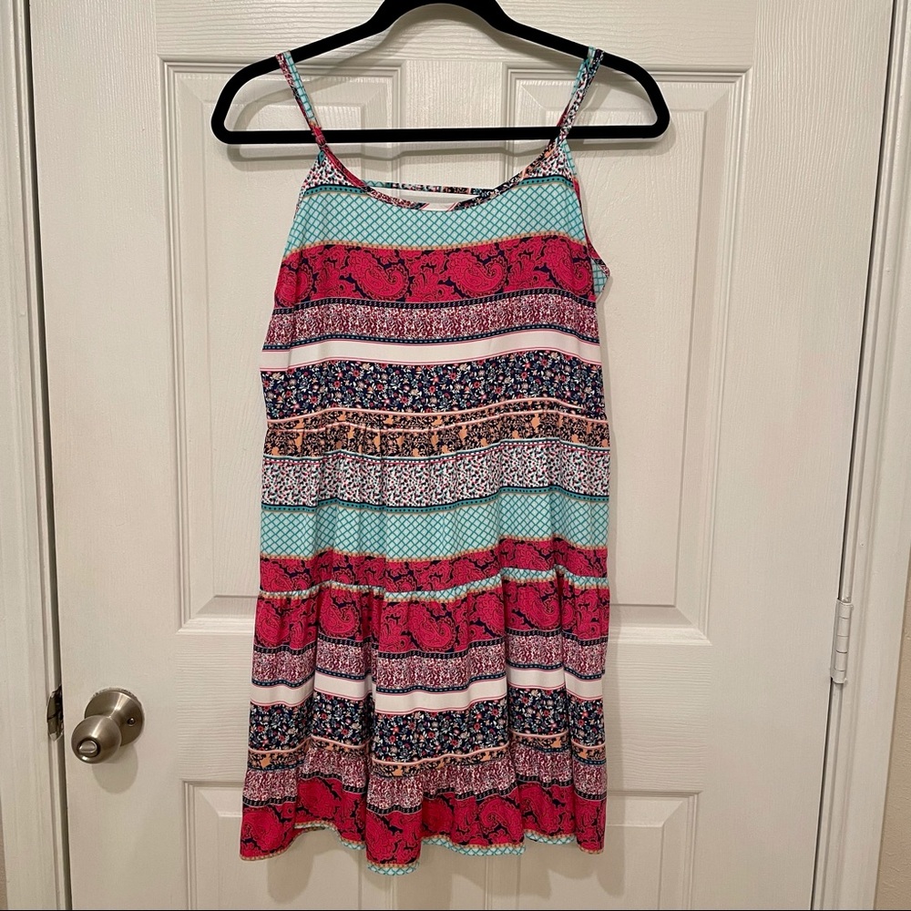 Moa Moa Backless Floral Stripe Paisley Dress